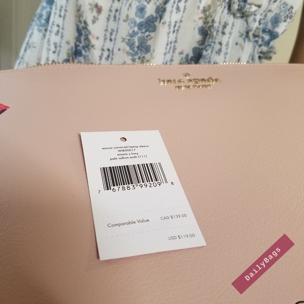 KATE SPADE L-ZIP MINNIE MOUSE LAPTOP CASE SLEEVE - Picture 14 of 14
